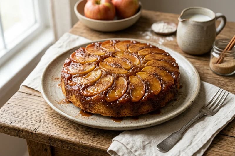 Torta de Maçã Invertida Tradicional e Molhadinha