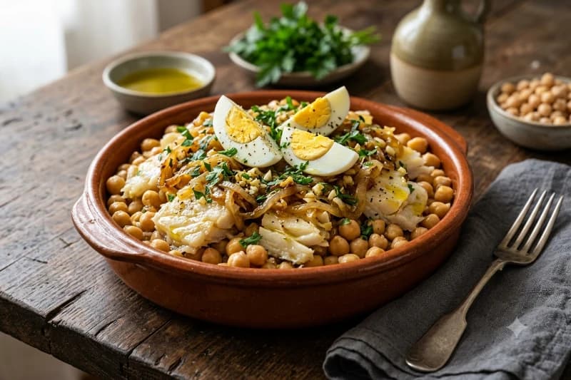 Bacalhau com Grão-de-Bico