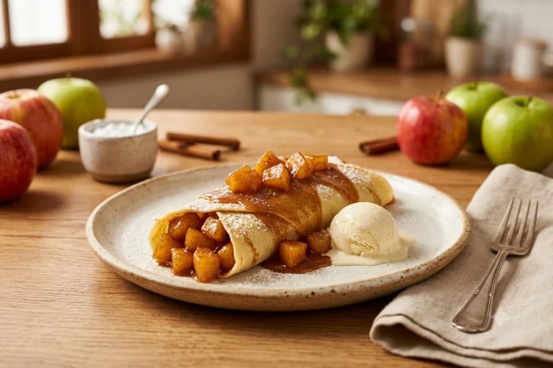 Panqueca de Maçã com Canela