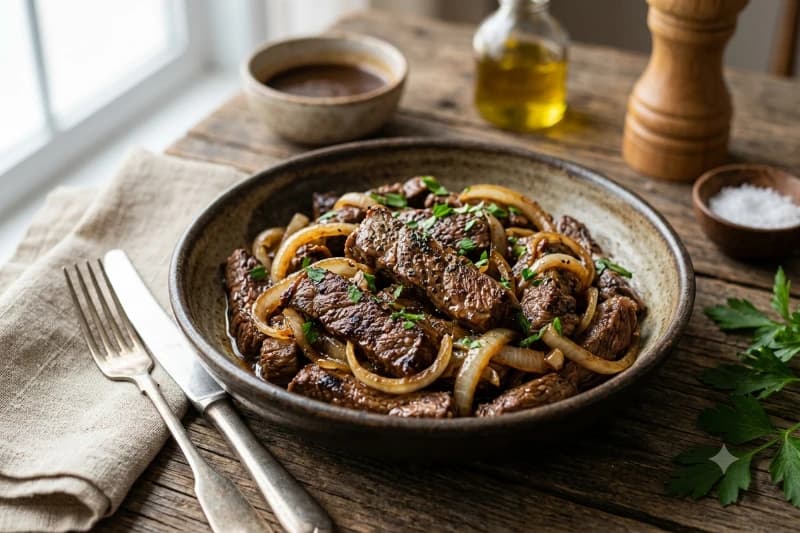 Iscas de Carne Acebolada