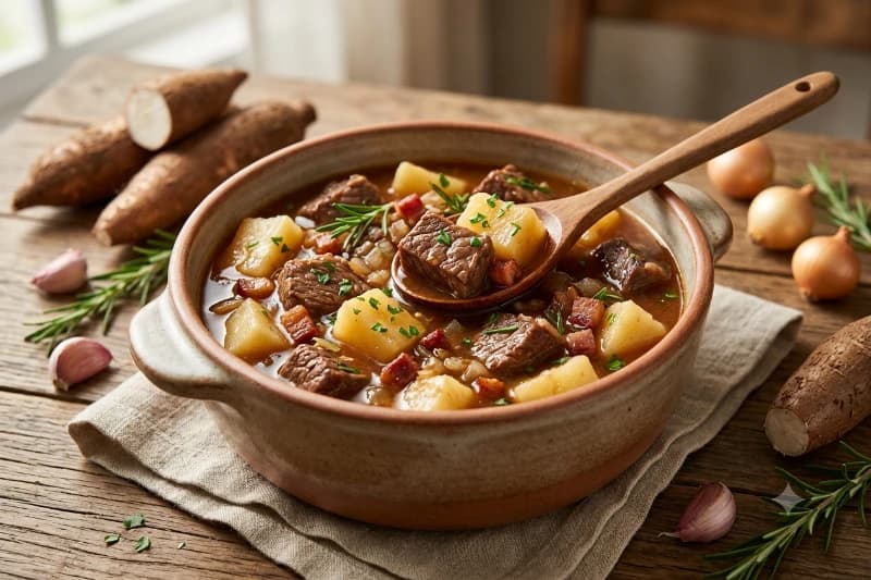 Carne de Panela com Mandioca