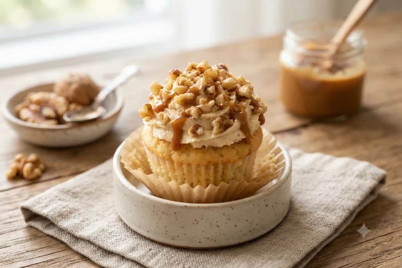 Cupcake de Doce de Leite com Nozes