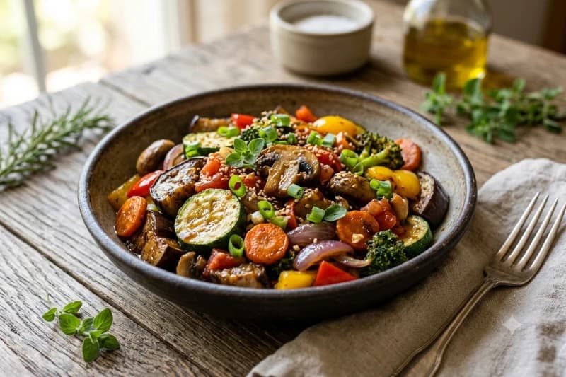 Legumes Salteados ao Molho Agridoce