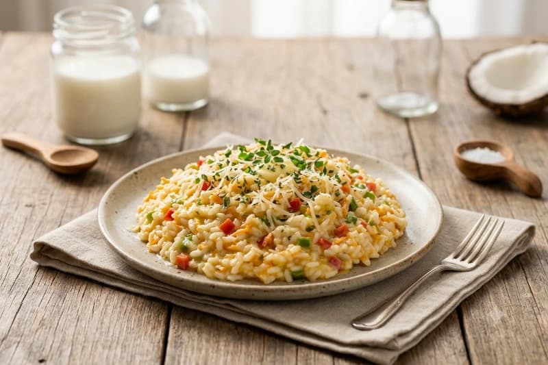 Arroz Cremoso com Vegetais e Parmesão